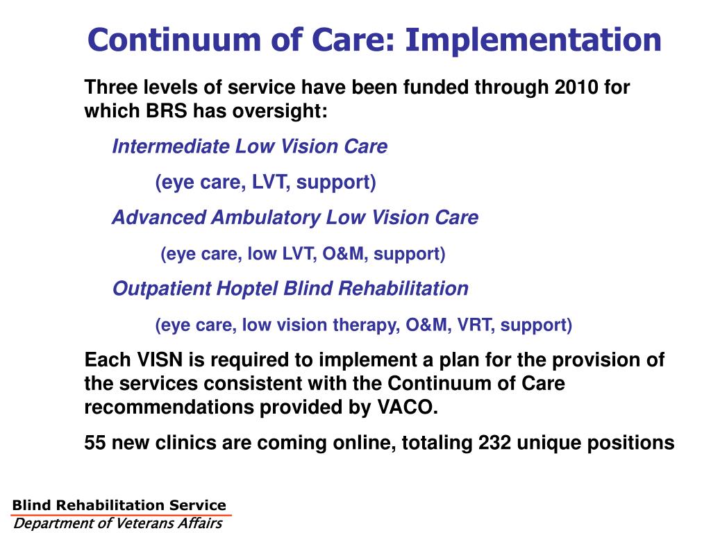 PPT Blind Rehabilitation Service STATE OF THE PROGRAM 8/18/09