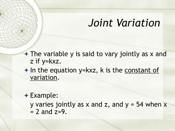 PPT Joint and Combined Variation PowerPoint Presentation ID6753348