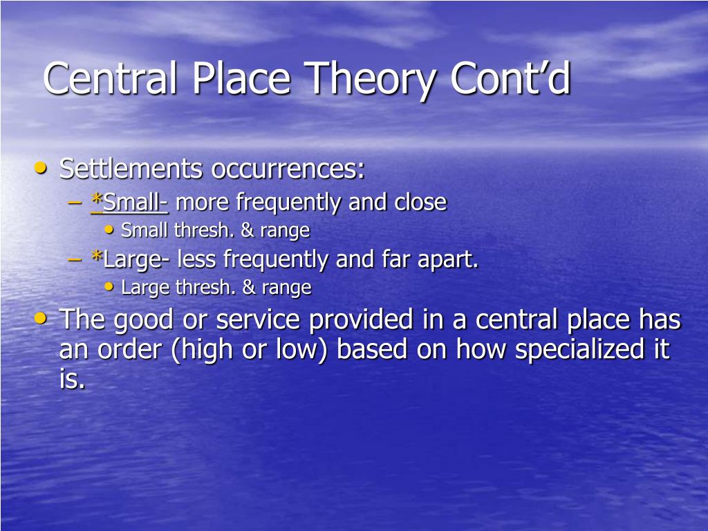 PPT Central Place Theory PowerPoint Presentation, free download ID