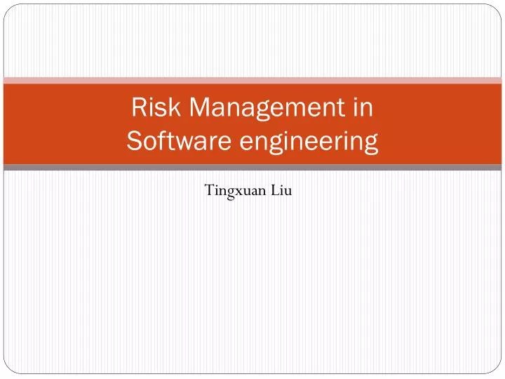 PPT Risk Management in Software engineering PowerPoint Presentation