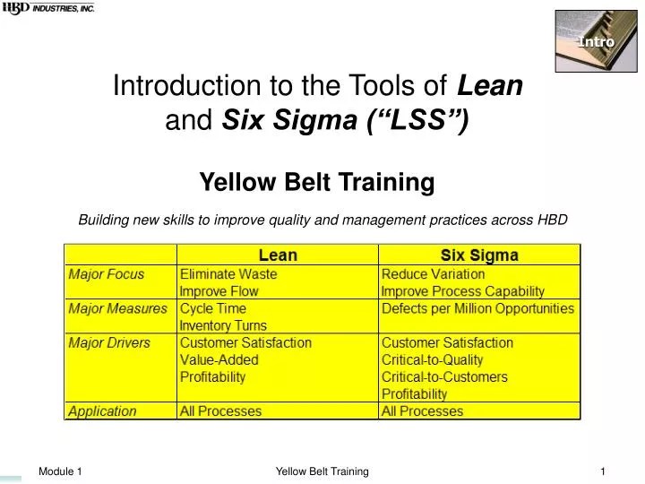 PPT Introduction to the Tools of Lean and Six Sigma (“LSS”) Yellow