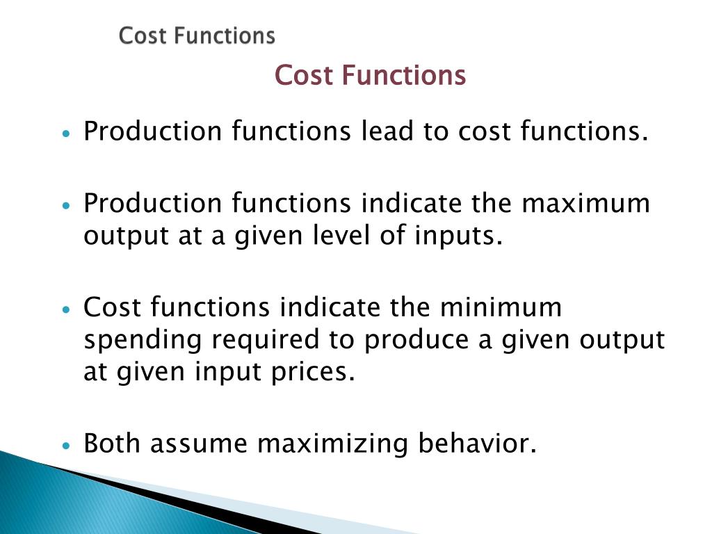 PPT Cost Functions PowerPoint Presentation, free download ID6759619