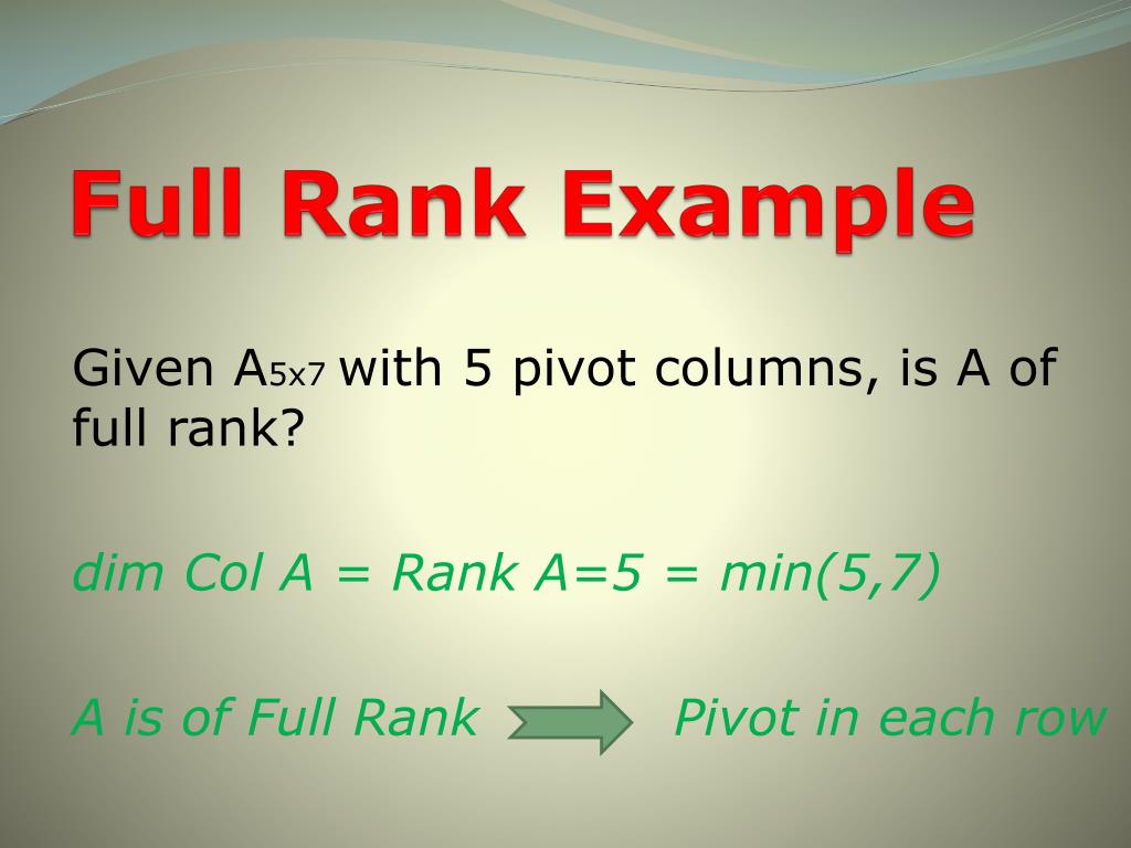PPT Section 4.6 (Rank) PowerPoint Presentation, free download ID