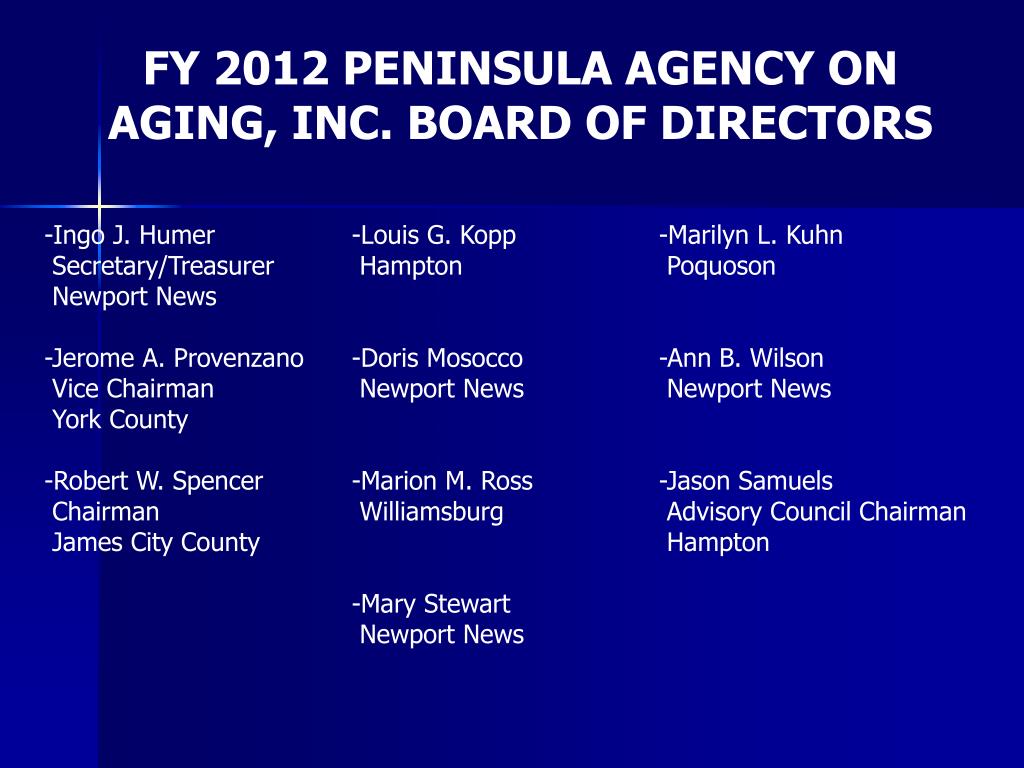 PPT Peninsula Agency on Aging, Inc. (PAA) PowerPoint Presentation