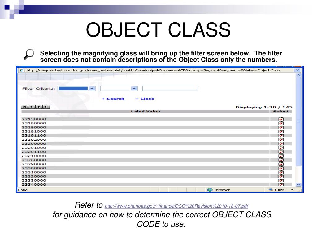 PPT Object Class Code Training PowerPoint Presentation, free download