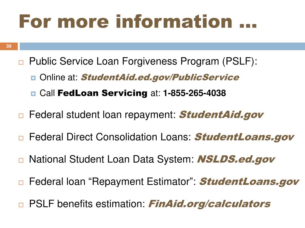 PPT PUBLIC SERVICE LOAN REPAYMENT STRATEGIES Spring 2014 PowerPoint