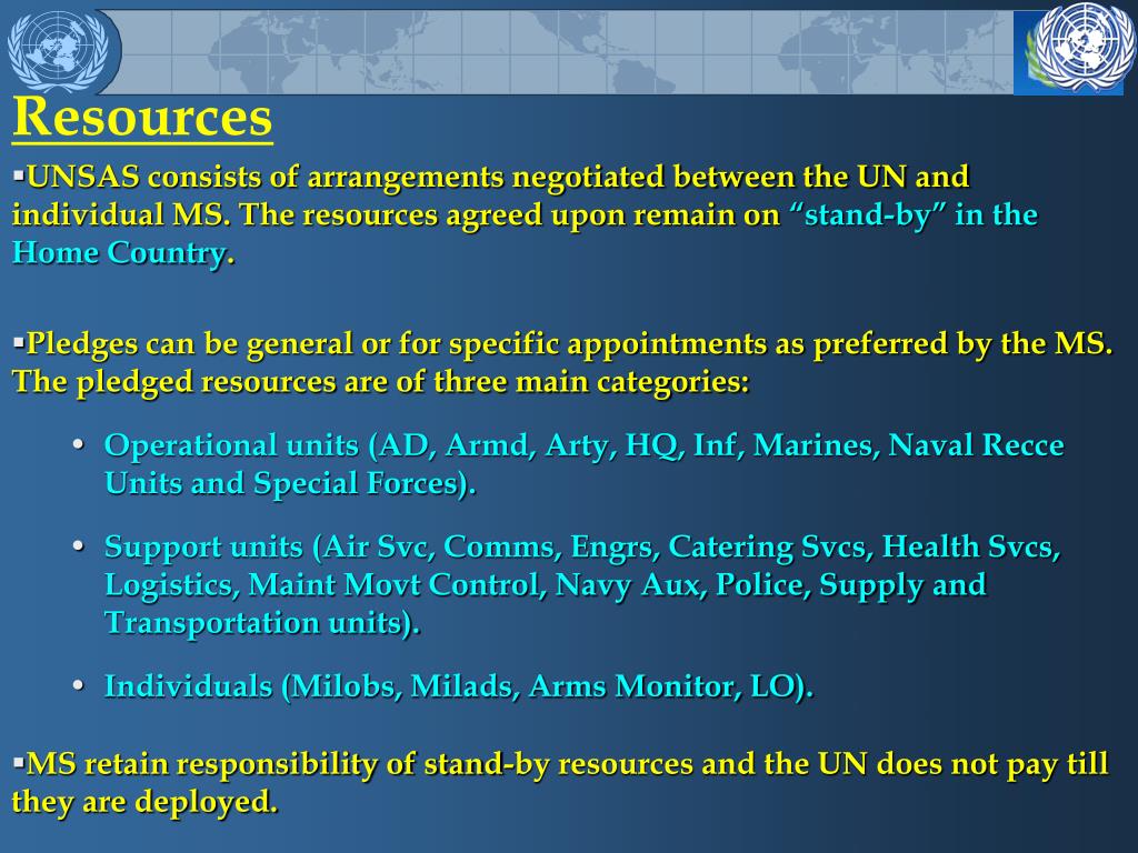 PPT UNITED NATIONS STANDBY ARRANGEMENTS SYSTEM (UNSAS) PowerPoint