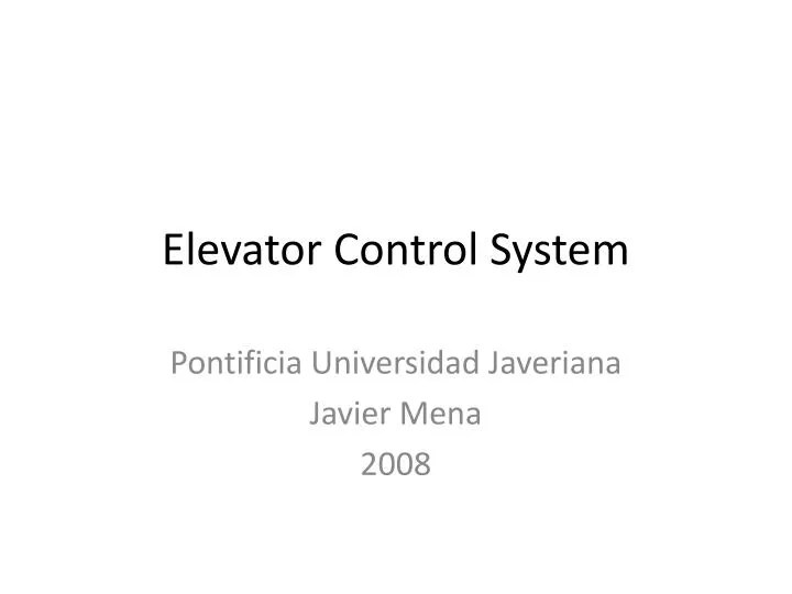 PPT Elevator Control System PowerPoint Presentation, free download