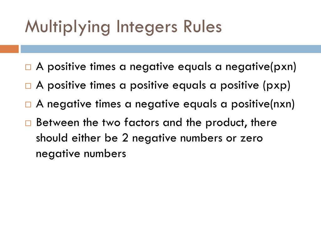 PPT Multiplying integers PowerPoint Presentation, free download ID