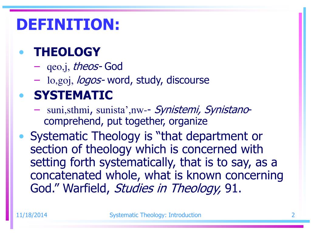 PPT Introduction to Systematic Theology PowerPoint Presentation, free