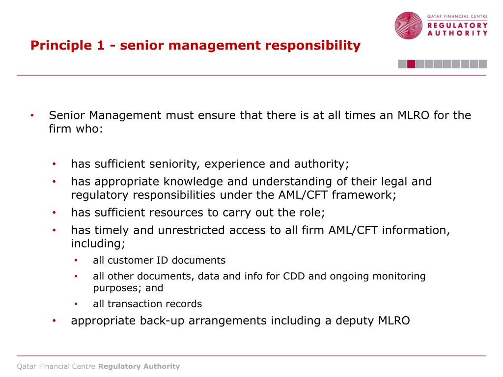PPT OVERVIEW OF THE QFC / CFT AML REGIME PowerPoint Presentation
