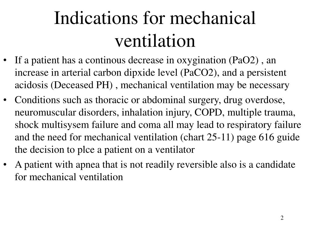 PPT Indications for mechanical ventilation PowerPoint