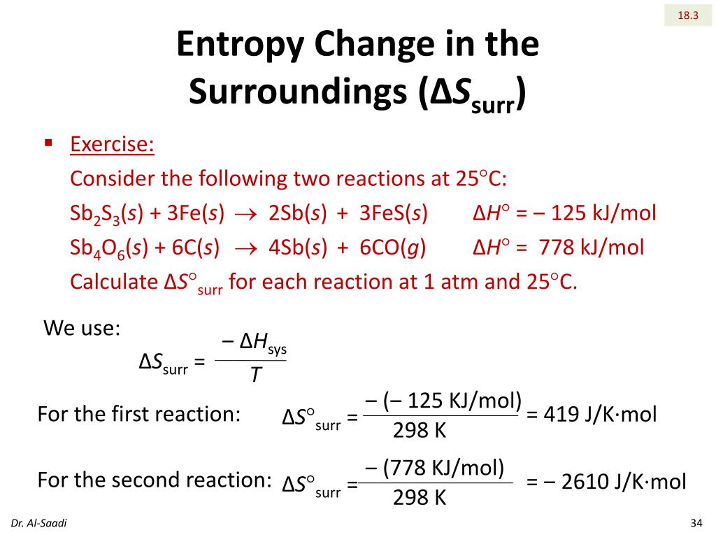 PPT Chapter 18 Entropy, Free Energy and Equilibrium Part I