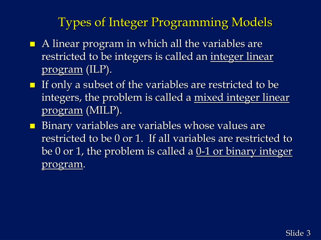 PPT Integer Linear Programming PowerPoint Presentation, free download