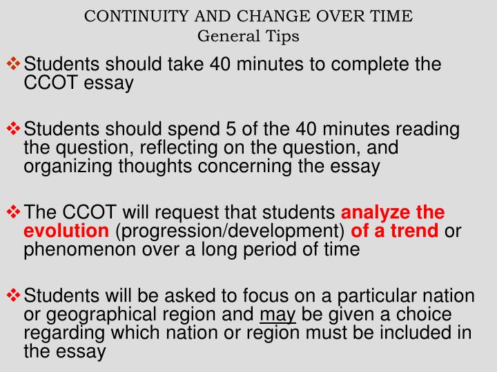 PPT How to Write the Continuity and Change Over Time Essay PowerPoint