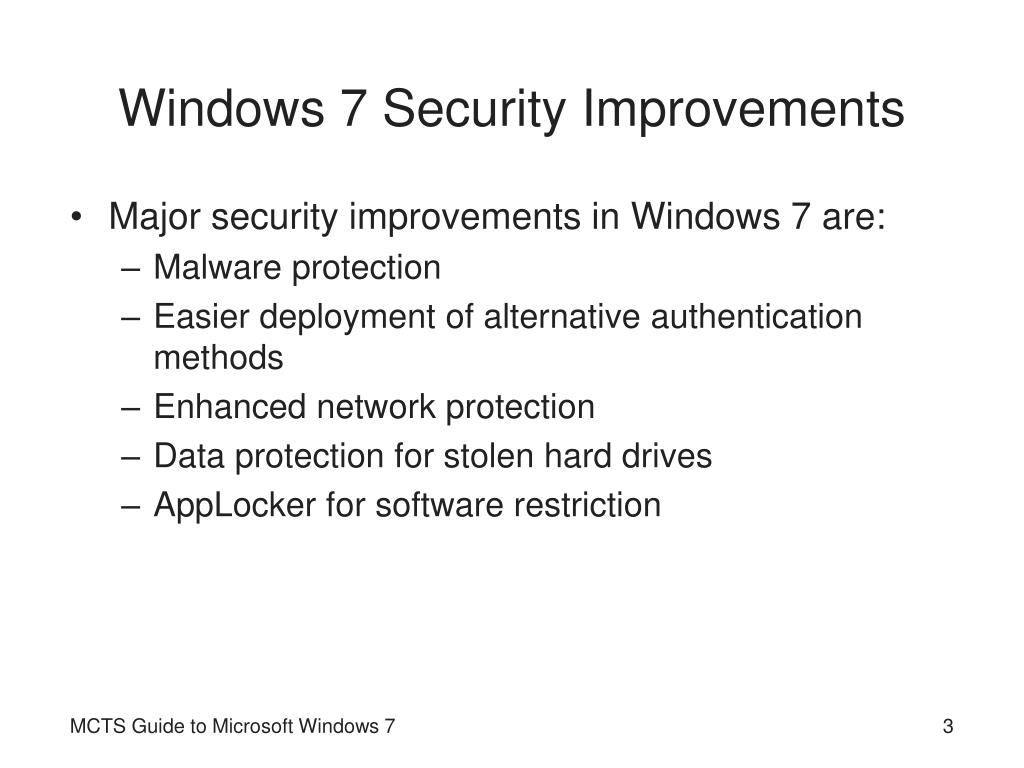 PPT MCTS Guide to Microsoft Windows 7 PowerPoint Presentation, free