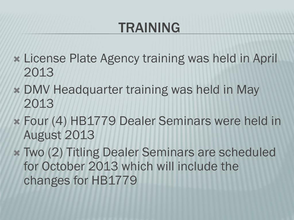 PPT North Carolina Division of Motor Vehicles HB1779 Collection of