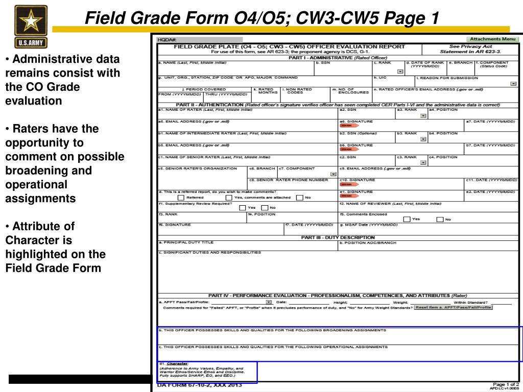 PPT Revised Officer Evaluation Reports 1 APR 14 Implementation