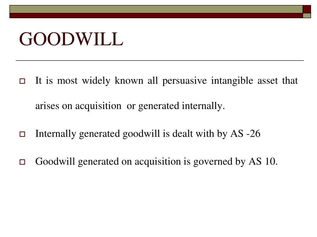 PPT “Goodwill Valuation” PowerPoint Presentation, free download ID6779652