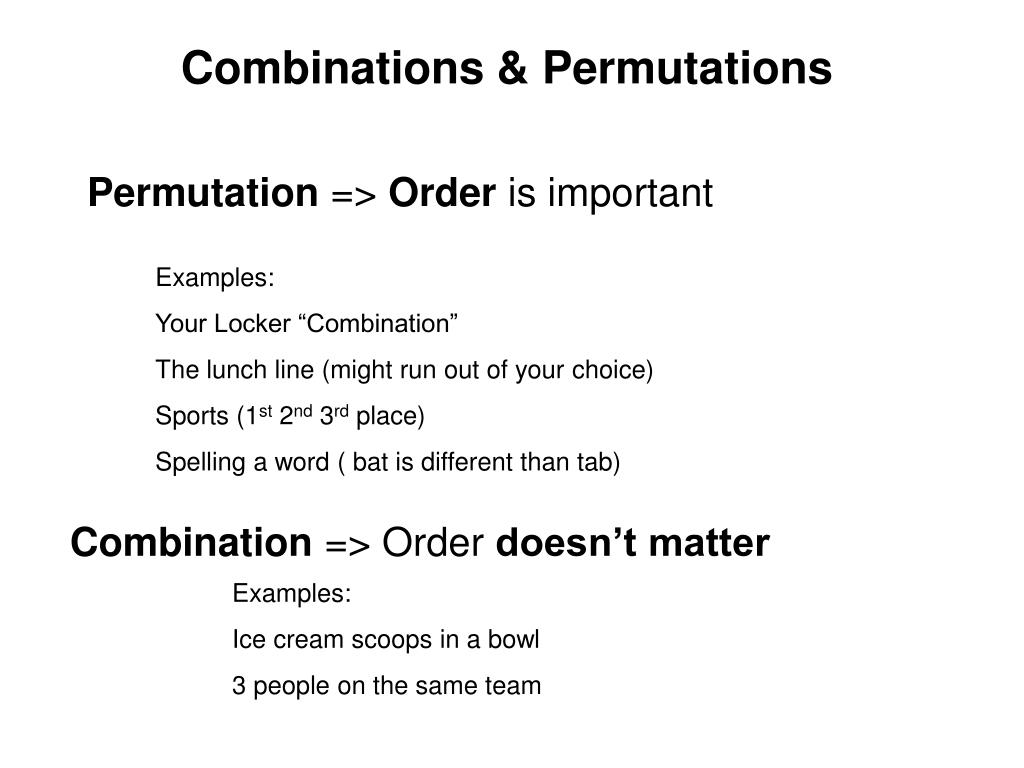 PPT Combinations & Permutations PowerPoint Presentation, free