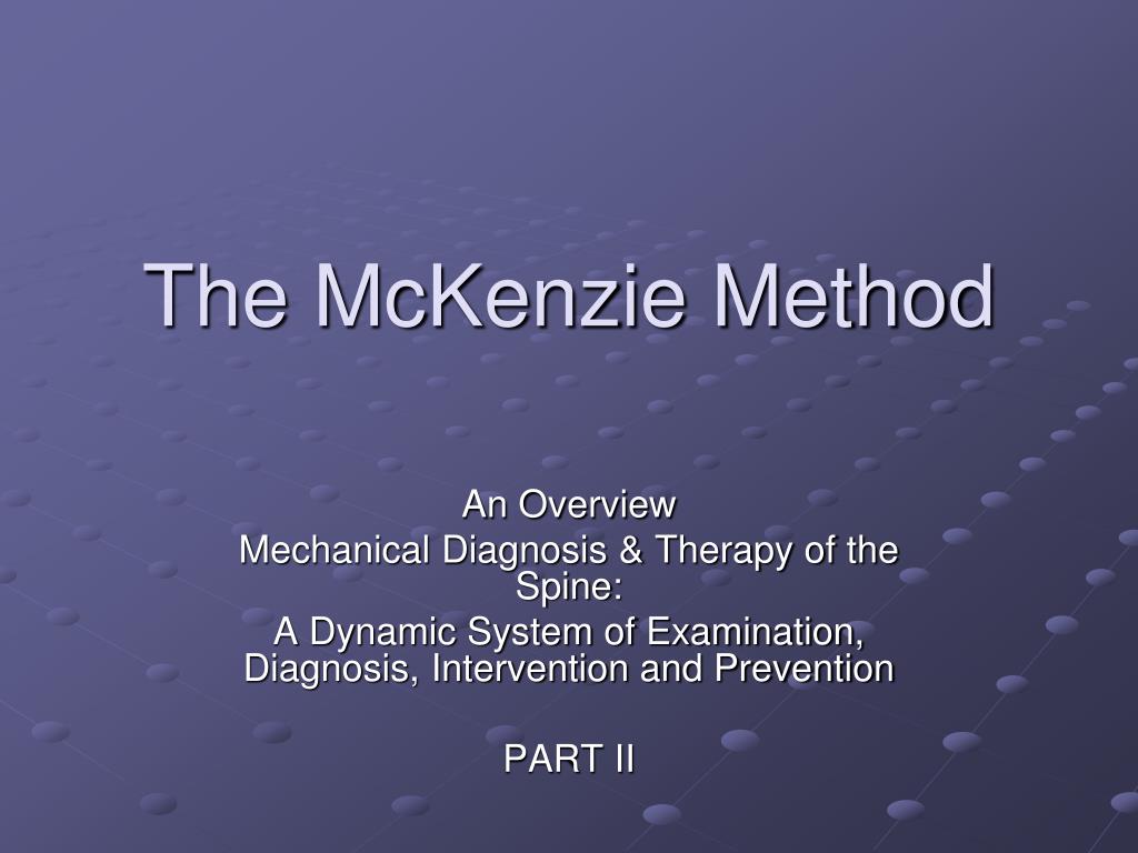 PPT The McKenzie Method PowerPoint Presentation, free download ID