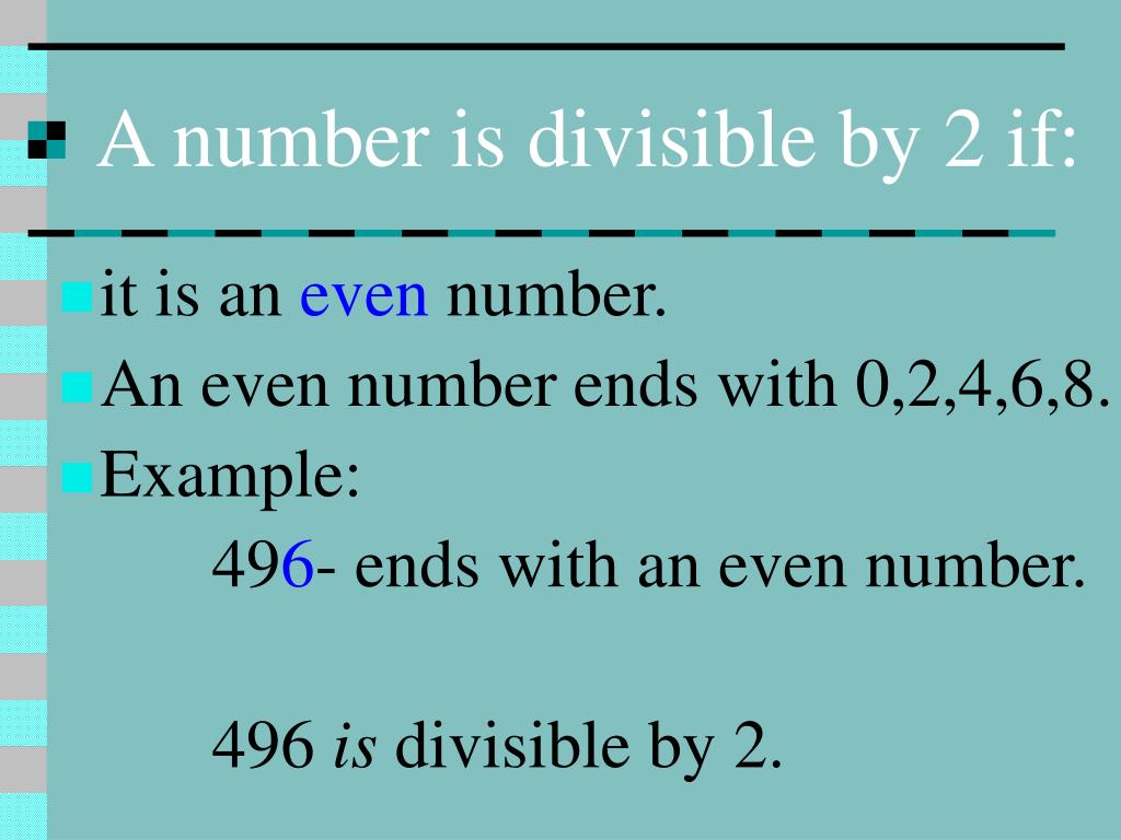 PPT DIVISIBILITY RULES PowerPoint Presentation, free download ID