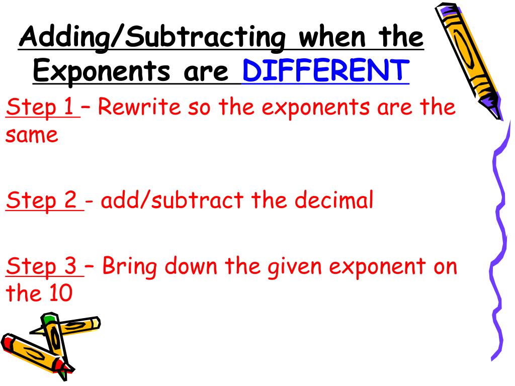 PPT Adding and Subtracting Numbers in Scientific Notation PowerPoint