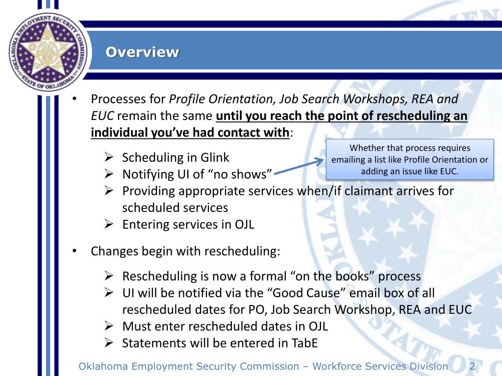 PPT Oklahoma Employment Security Commission PowerPoint Presentation