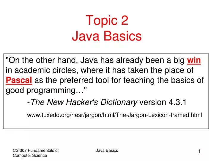 PPT Topic 2 Java Basics PowerPoint Presentation, free download ID