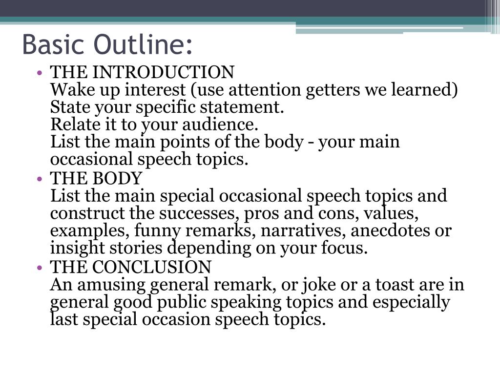 PPT Your Special Occasion Speech PowerPoint Presentation, free