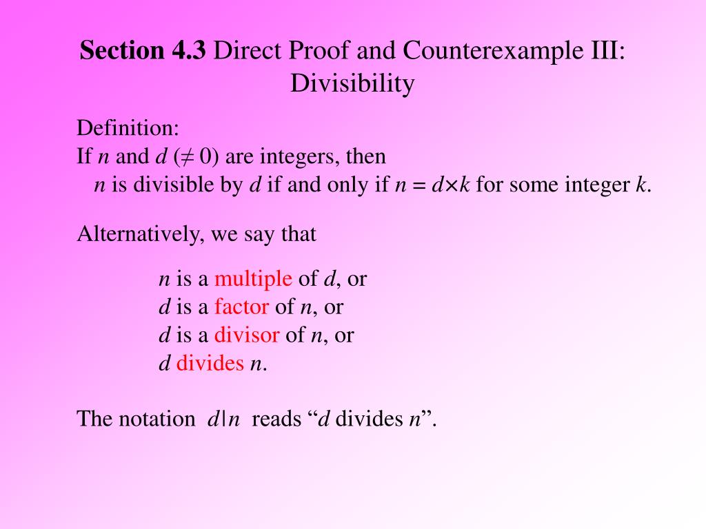 PPT Section 4.2 Direct proof and Counterexample II Rational numbers