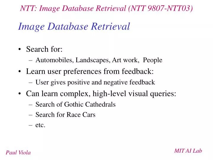 PPT Image Database Retrieval PowerPoint Presentation, free download