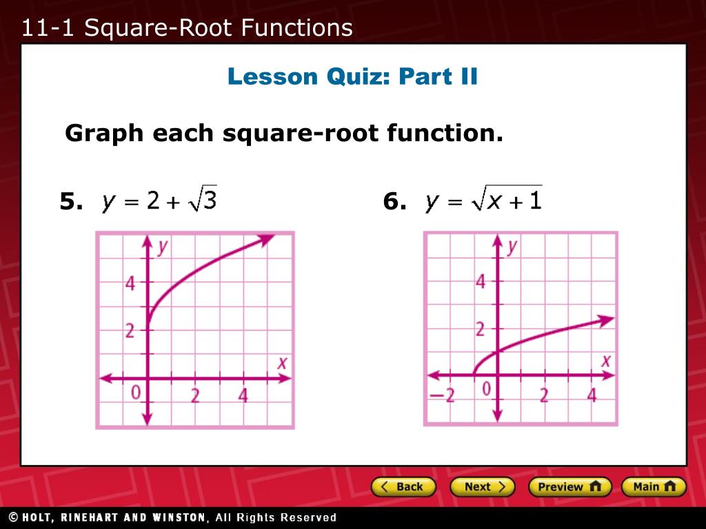 PPT 111 SquareRoot Functions 112 Radical Expressions PowerPoint