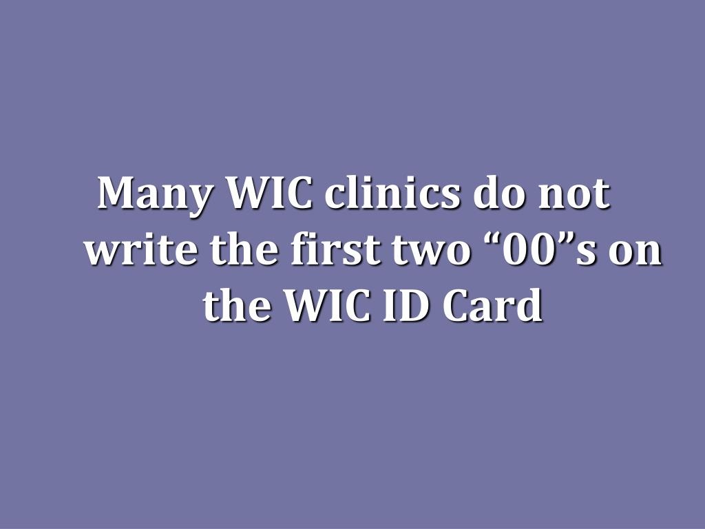 PPT WIC ID Card Version 1 PowerPoint Presentation, free download