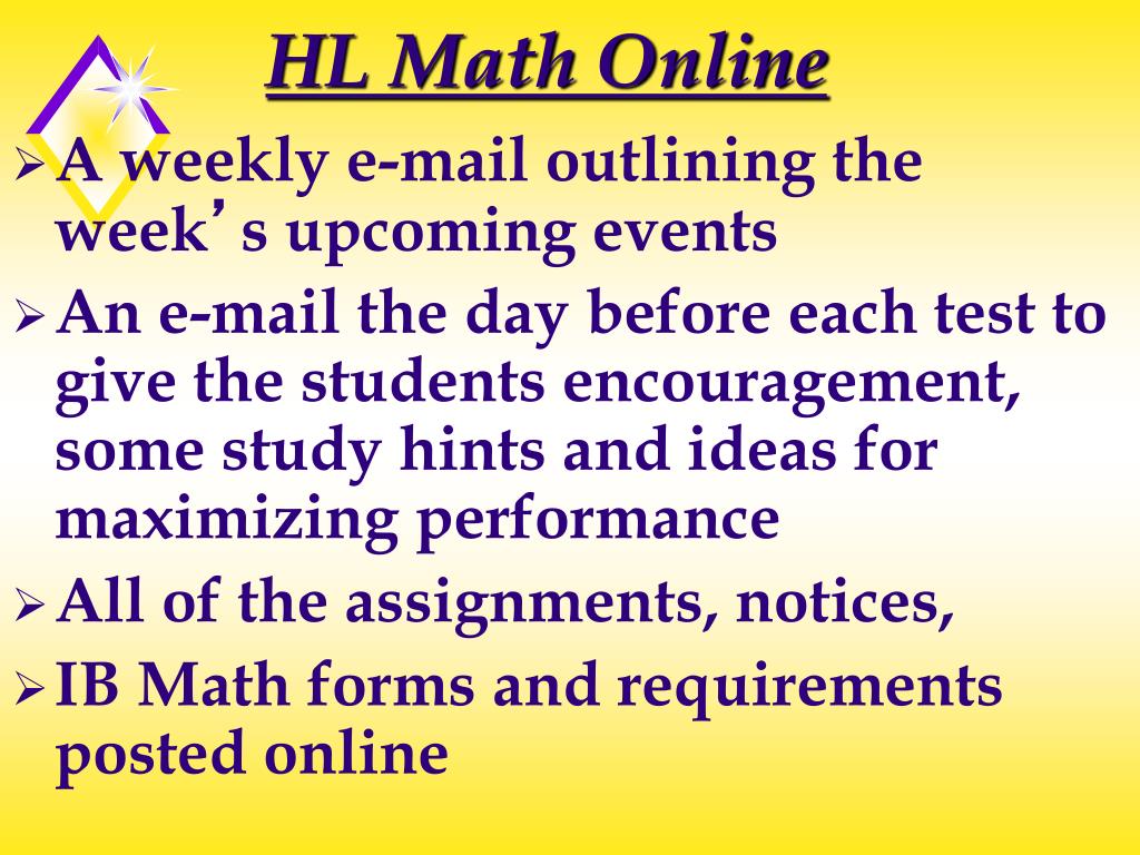 PPT to IB HIGHER LEVEL MATH PowerPoint Presentation, free