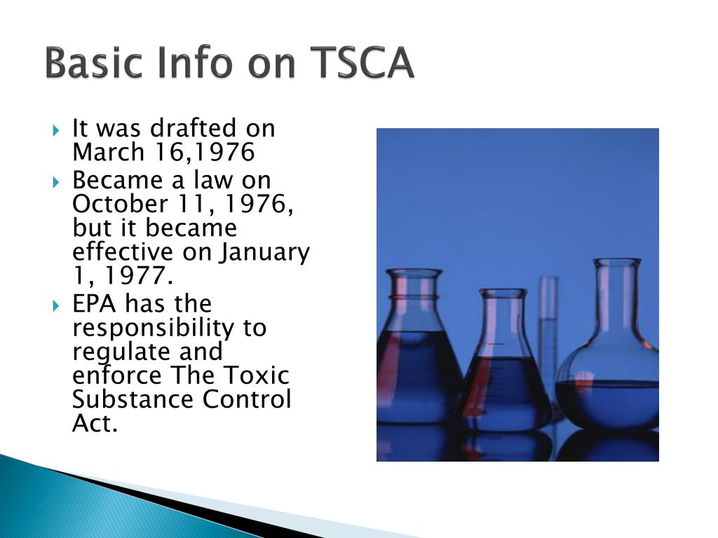 PPT Toxic Substances Control Act of 1976 PowerPoint Presentation