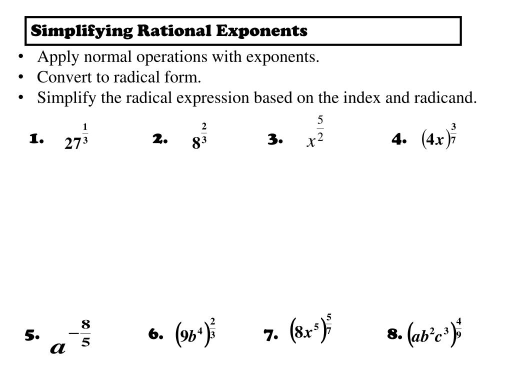 PPT Simplifying Radicals PowerPoint Presentation, free download ID