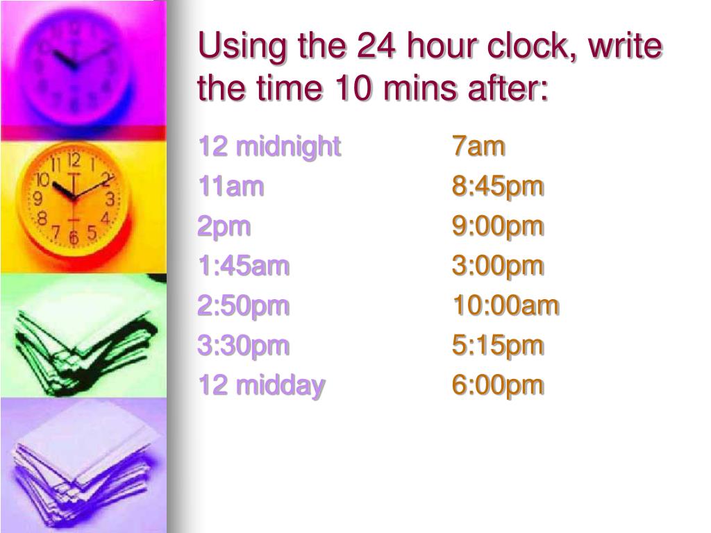 PPT 24 Hour Clock PowerPoint Presentation, free download ID6828324