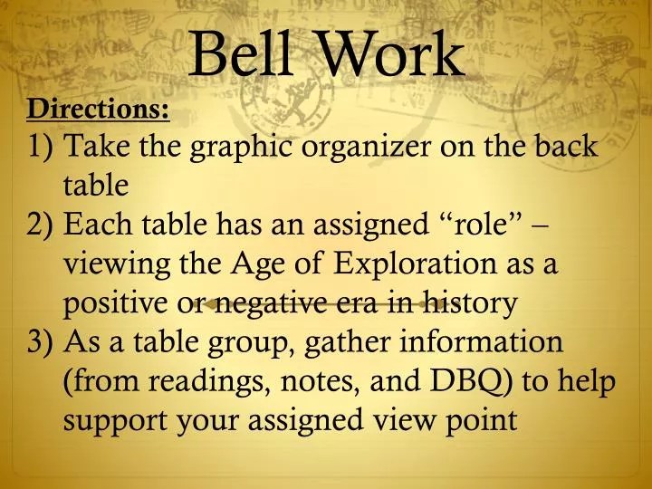 PPT Bell Work PowerPoint Presentation, free download ID6830056
