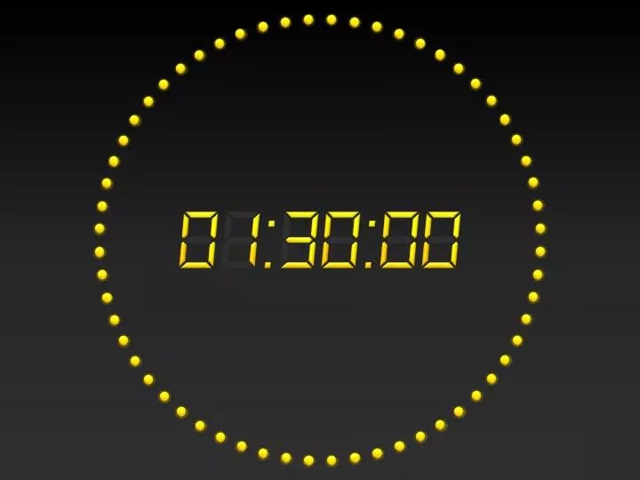 PPT PowerPoint 2010 Digital Clock 90 mins PowerPoint Presentation