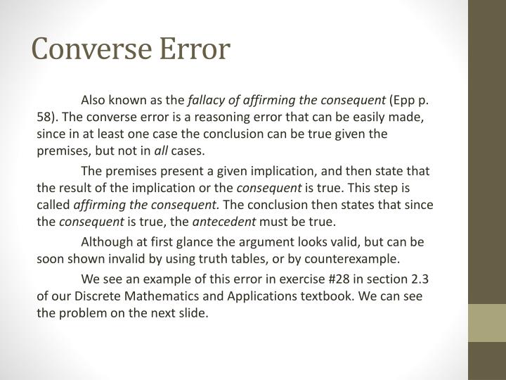 PPT The Converse Error PowerPoint Presentation ID6832645