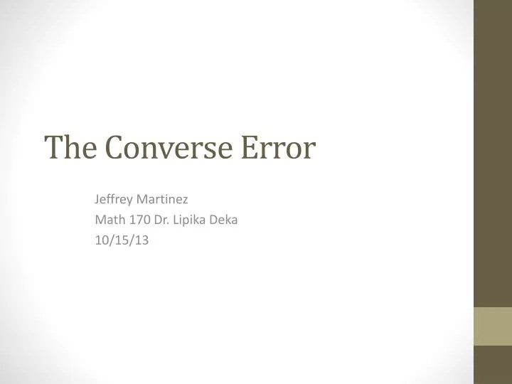 PPT The Converse Error PowerPoint Presentation, free download ID