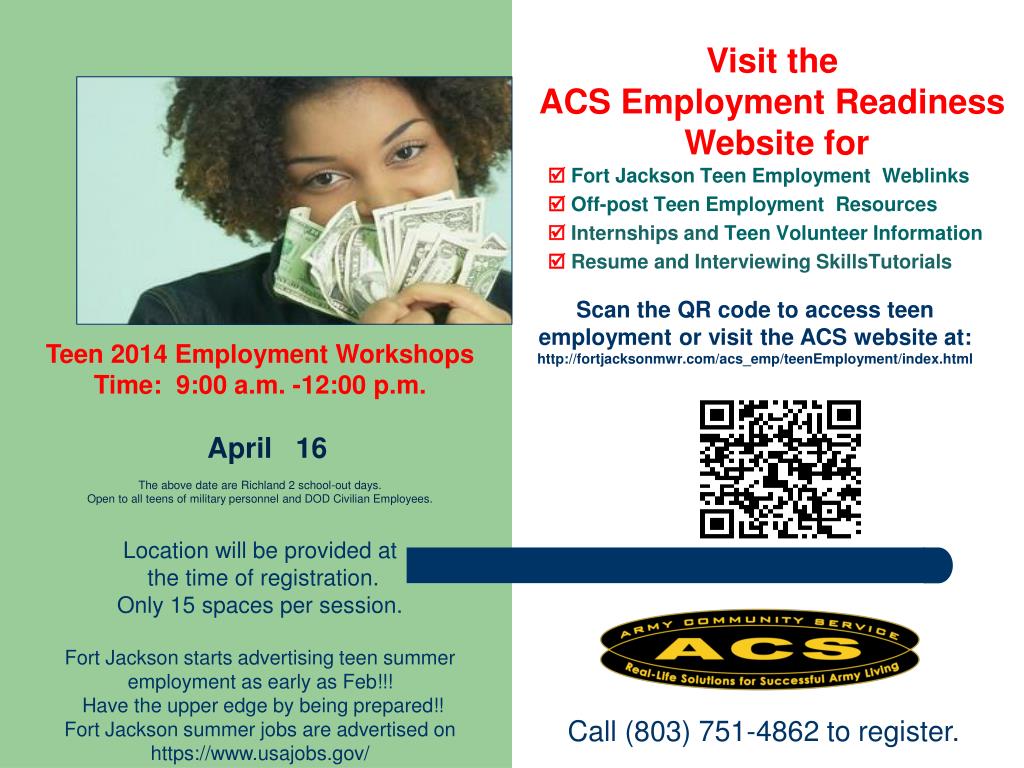 PPT Fort Jackson Teen Employment links Offpost Teen Employment