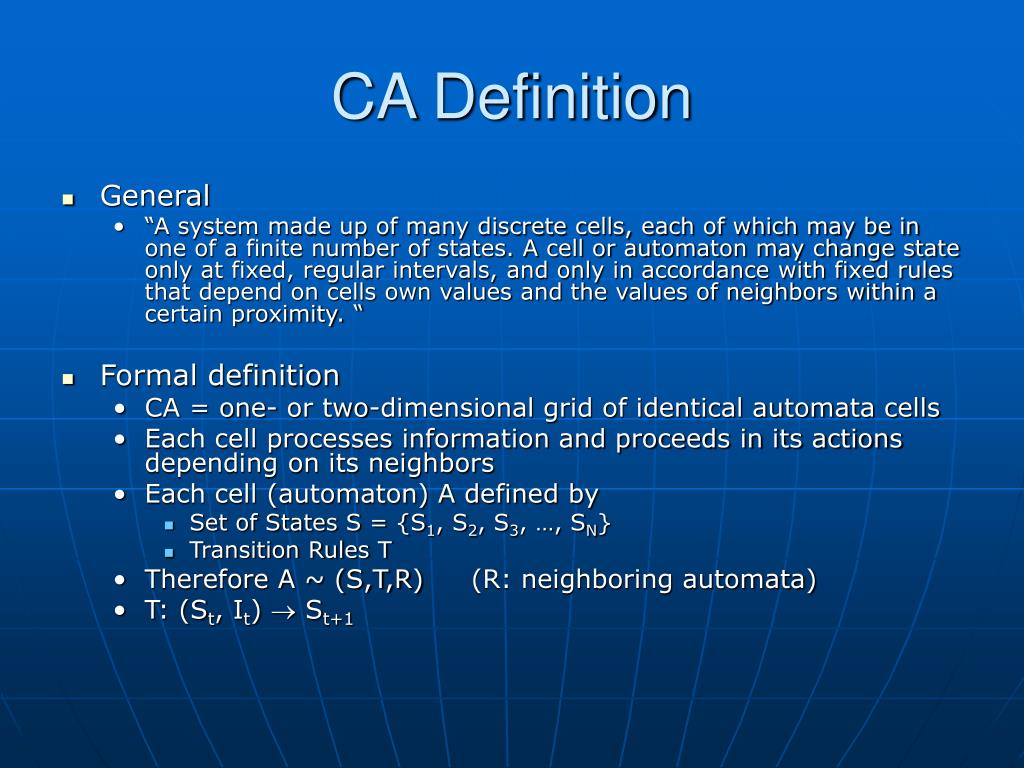 PPT An Introduction to Cellular Automata PowerPoint Presentation