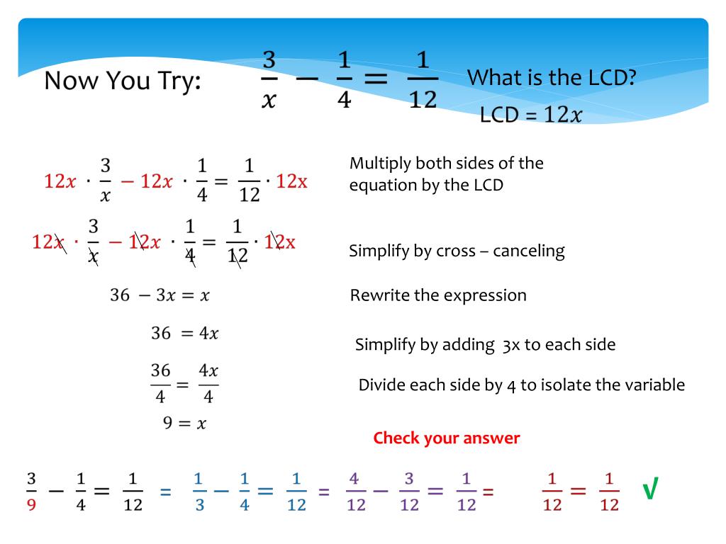 PPT Solving Rational Equations PowerPoint Presentation, free download
