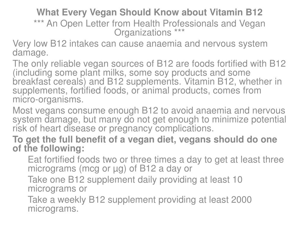 PPT What Every Vegan Should Know about Vitamin B12 PowerPoint
