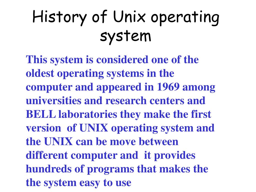 PPT History of Unix operating system PowerPoint Presentation, free