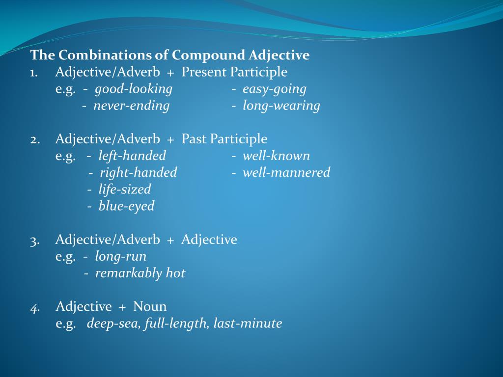 PPT COMPOUND ADJECTIVE PowerPoint Presentation, free download ID