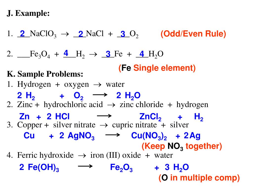 PPT Unit 6 Balancing Chemical Equations, Chemical Reactions