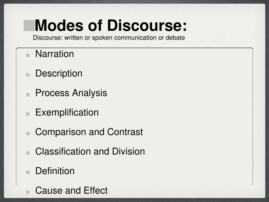 PPT The Modes of Discourse PowerPoint Presentation, free download